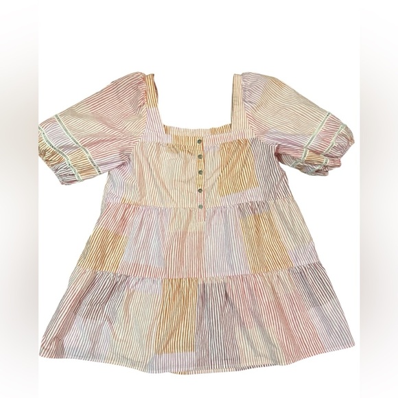 Anthropologie Maeve Gable Tiered Tunic in Pink Combo Size Medium - Picture 4 of 12